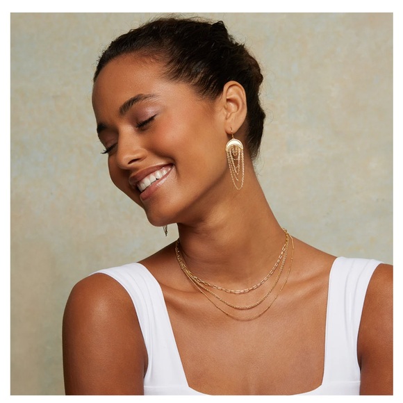 Satya Scattered Moonlight Chain Earrings - Picture 2 of 3